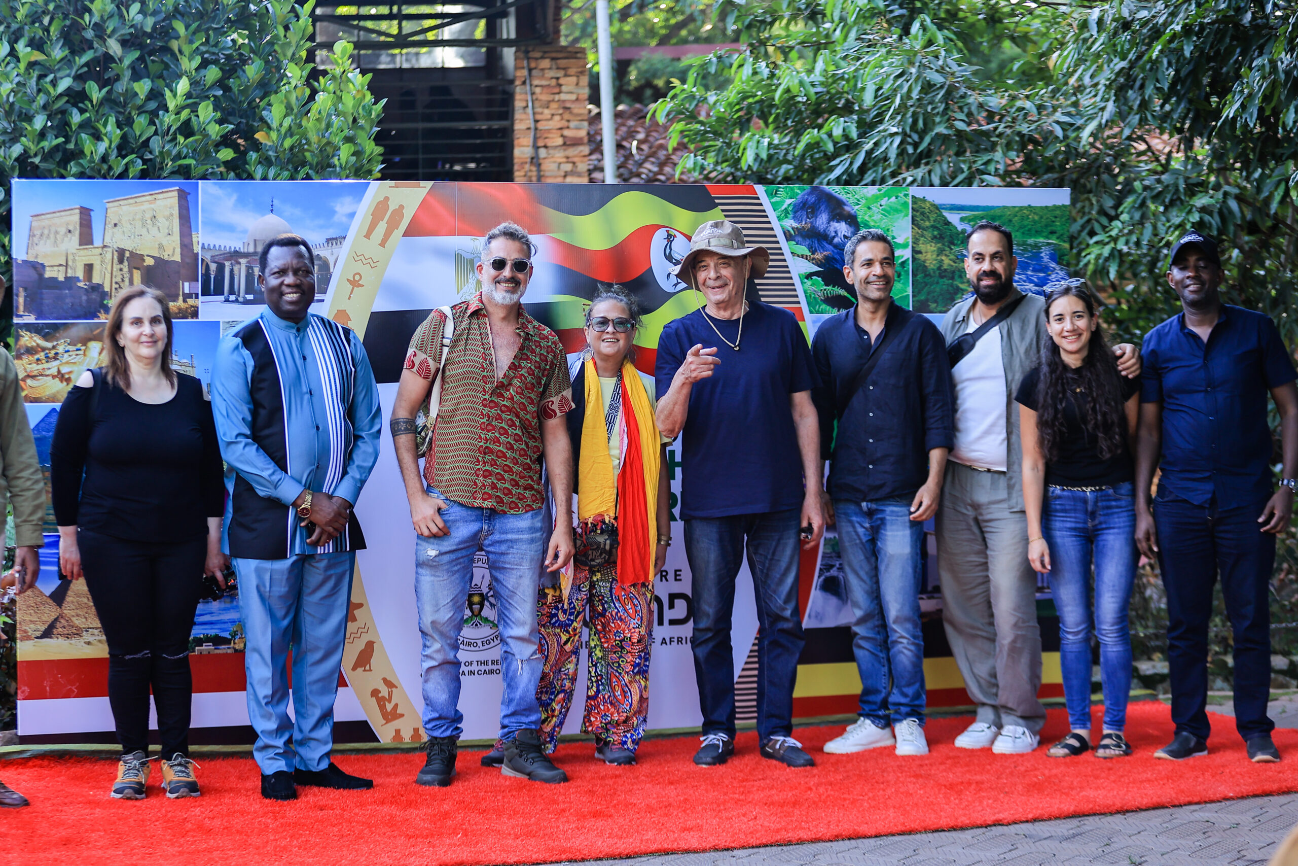 L-R Nancy Abdelhadi industry executives from TravX and Travco Holidays and Uganda goodwill Ambassodor in the Middle East , Lt. Gen. Charles Angina, Chargé d’Affaires of Uganda in Egypt,